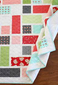 Grandstand quilt pattern found in the Fresh Fat Quarter Quilts book by Andy Knowlton of A Bright Corner - modern quilt in bright colors