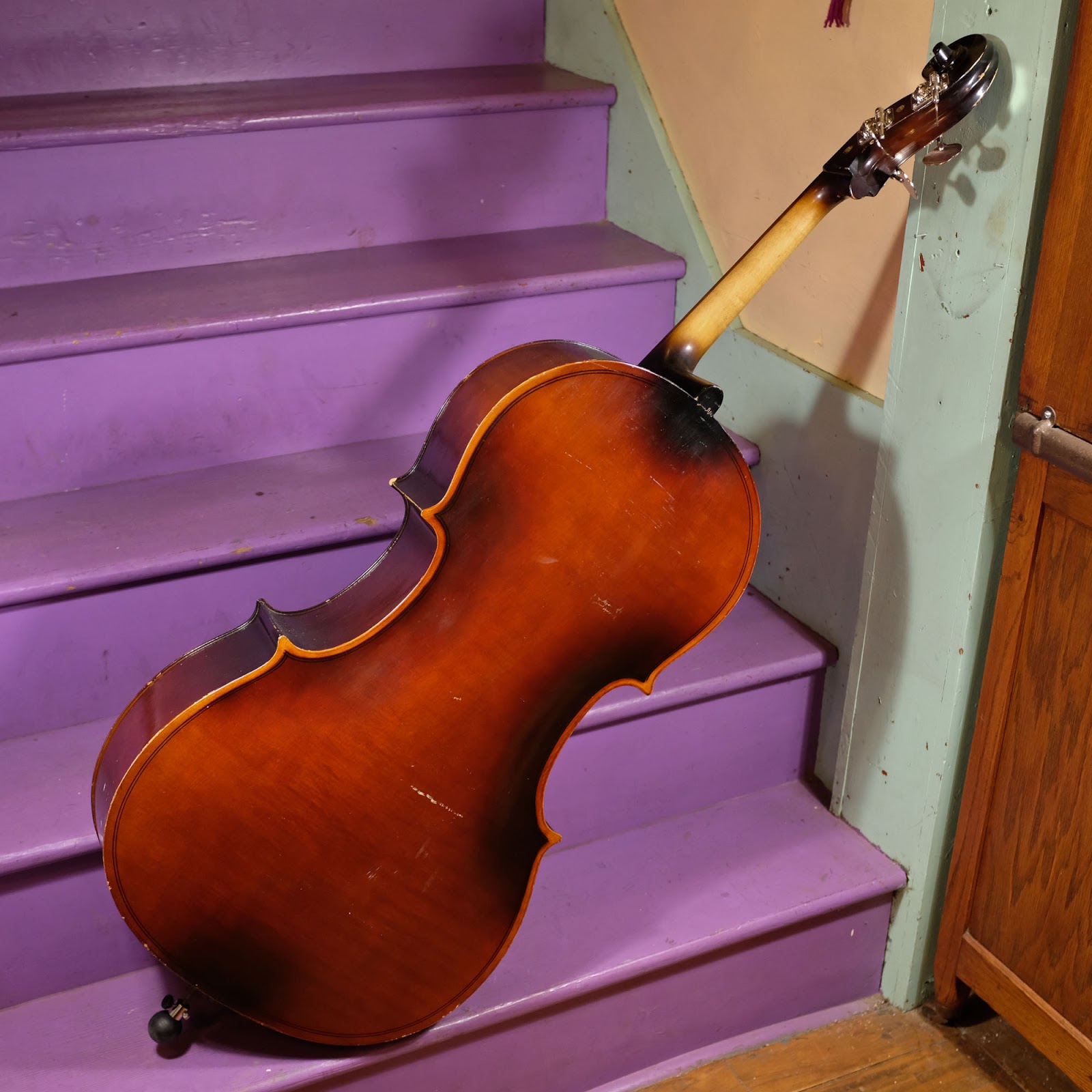 NEW - Easily convert a cello into a very nice mini-bass that has the same  notes and octave as a big honker upright bass & plays/sounds great.