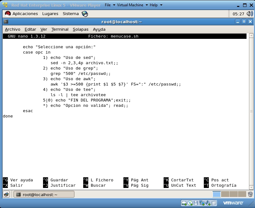 Red Hat Scripting Redes Fran-Cisco: enero 2012