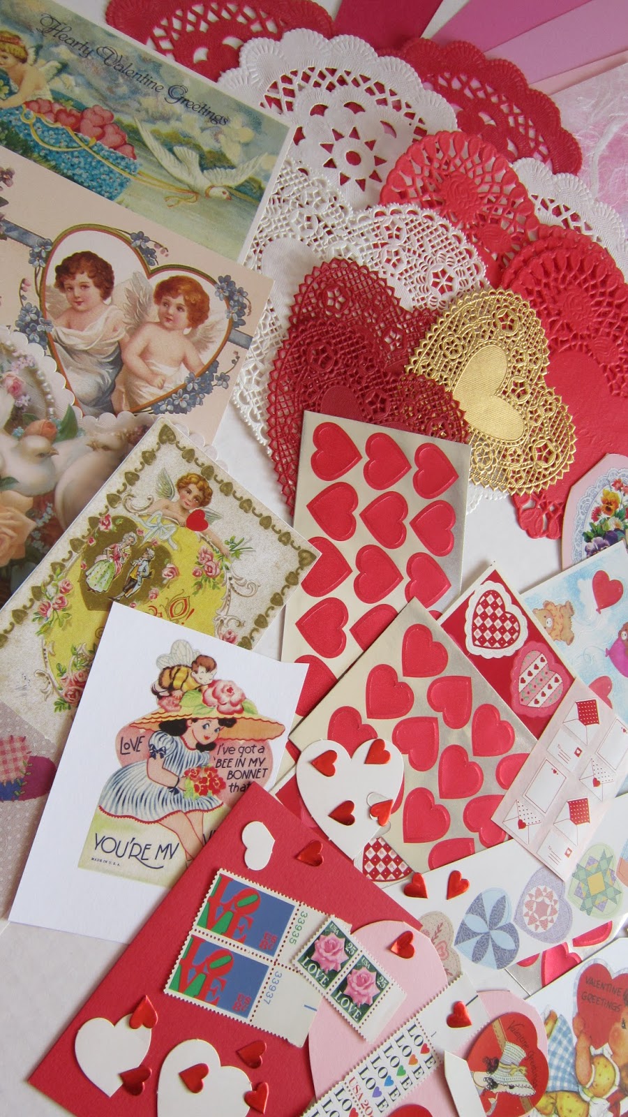 gold country girls: Make Some Old-Fashioned Valentine Cards With A Kit
