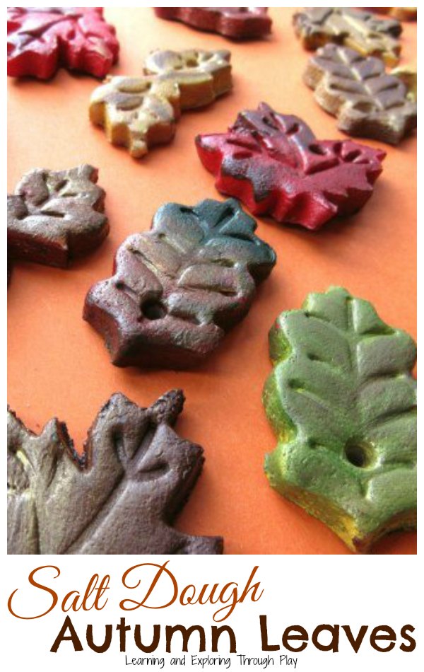 Learning and Exploring Through Play Salt Dough Autumn Leaves