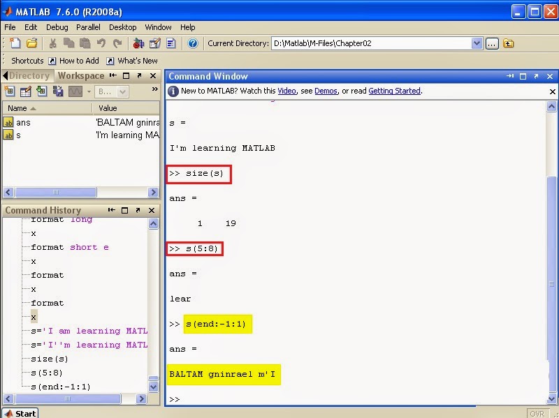 Product Design Engineering: MATLAB Tutorial - MATLAB Matrix main ...