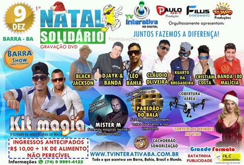 vem ae 1 natal solidÁrio dia 09 de dezembro no barra show em barra