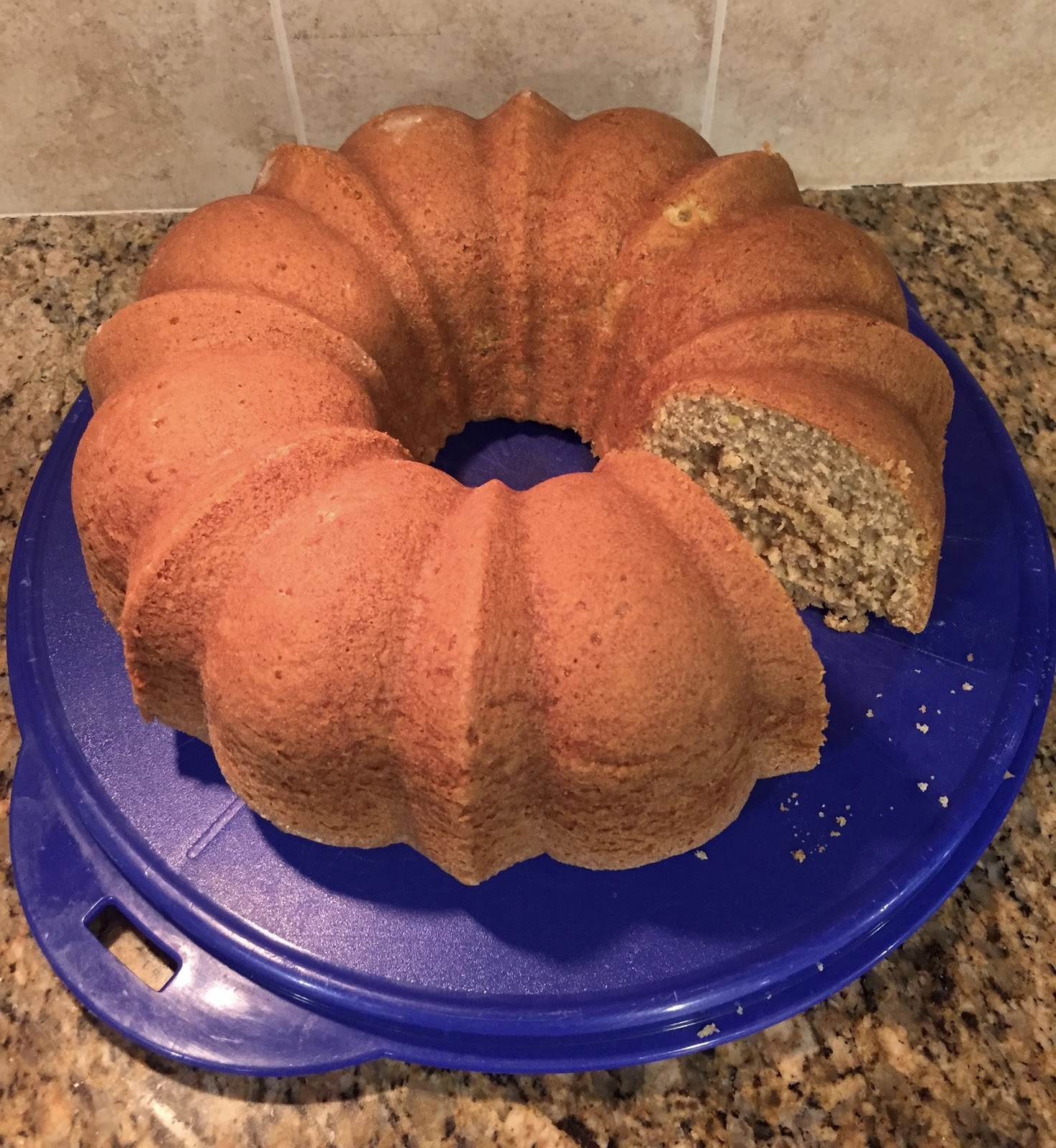 Lines from Lauri Zucchini Bread in a Bundt Pan