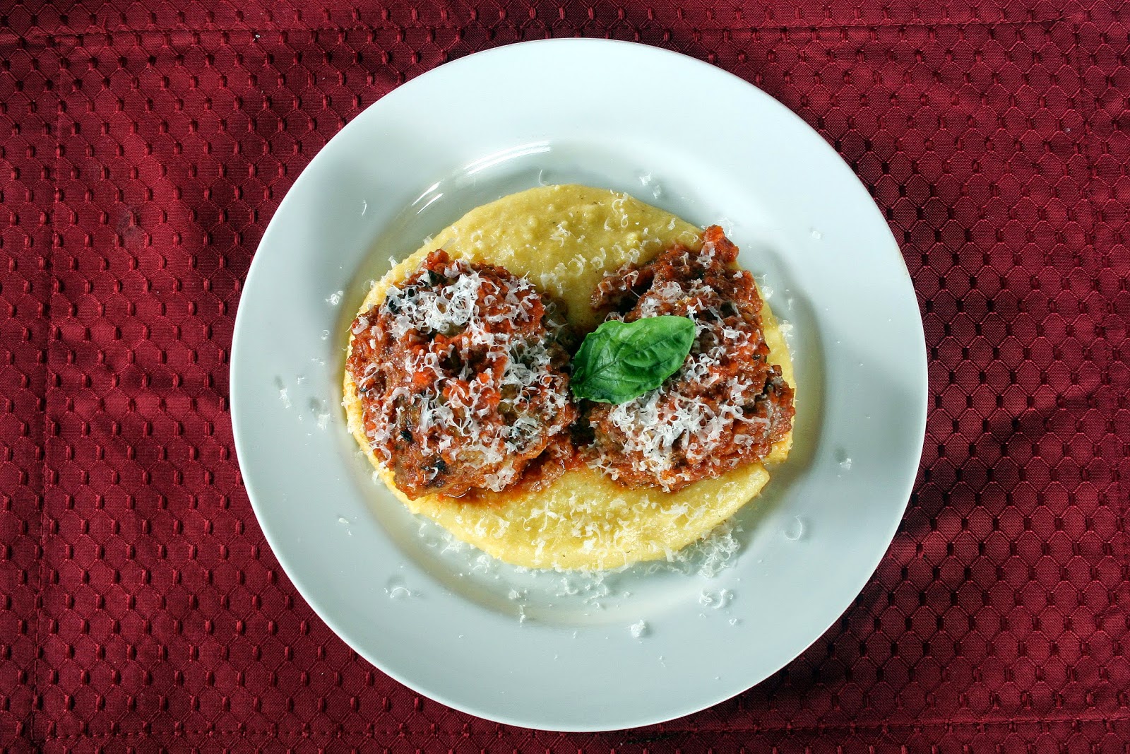 one clever mom Italian Meatballs with Creamy Polenta