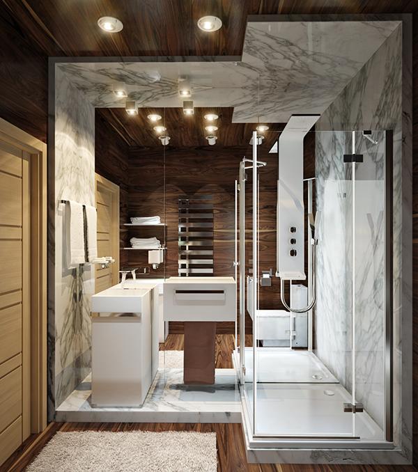 Desain Kamar Mandi Modern dengan Shower Desain Kamar Mandi Modern dengan Shower