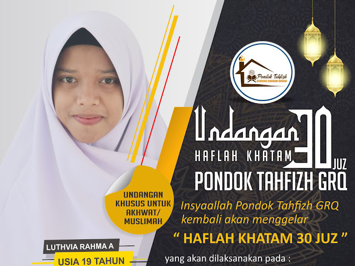 Undangan Haflah Khatam 30 Juz Grq Tahfizh