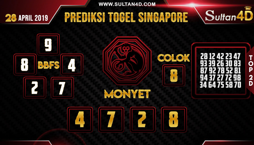 PREDIKSI TOGEL SINGAPORE SULTAN4D 28 APRIL 2019