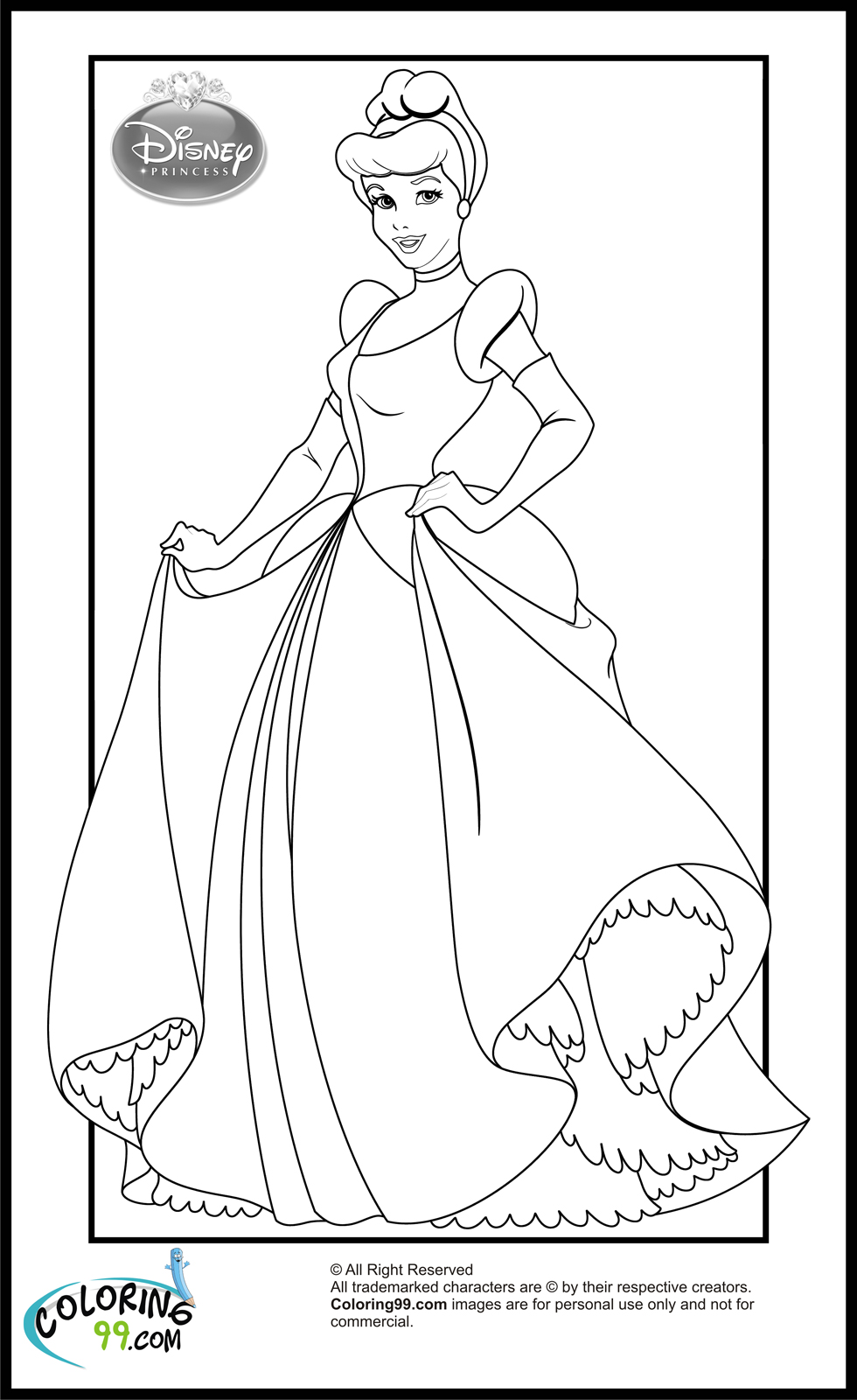 princess cinderella coloring pages games for girls - photo #6