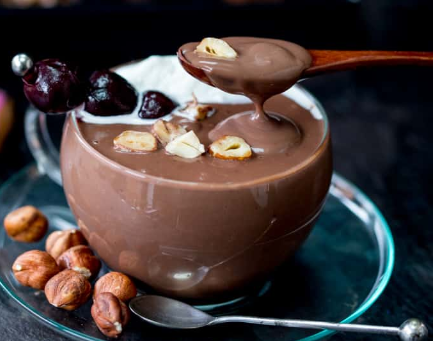 Italian Hot Chocolate with Kirsch and Hazelnuts