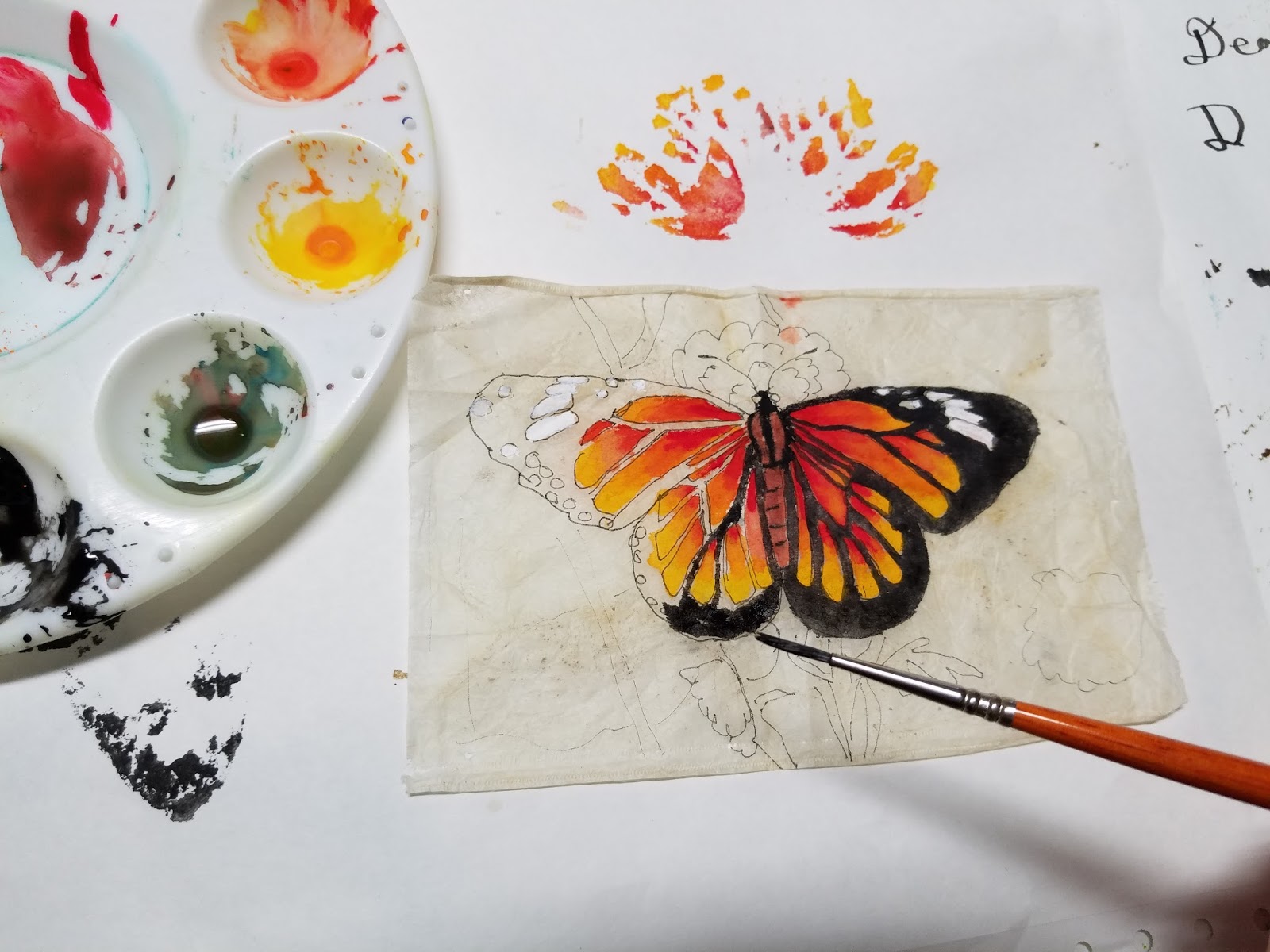 Linda Marcille, Fine Art Crow House Studio First Monarch Tea Bag