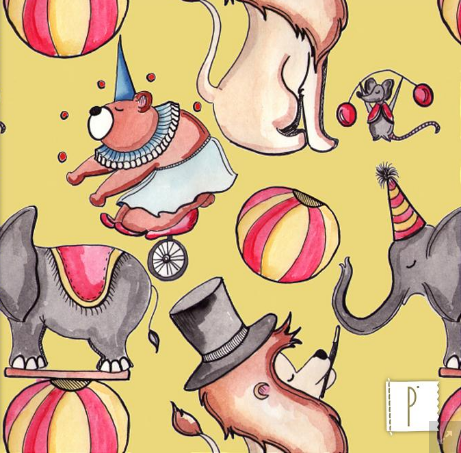 Tecido Panólotras - Festa no Circo Estampa Panólotras - Thaís Melo