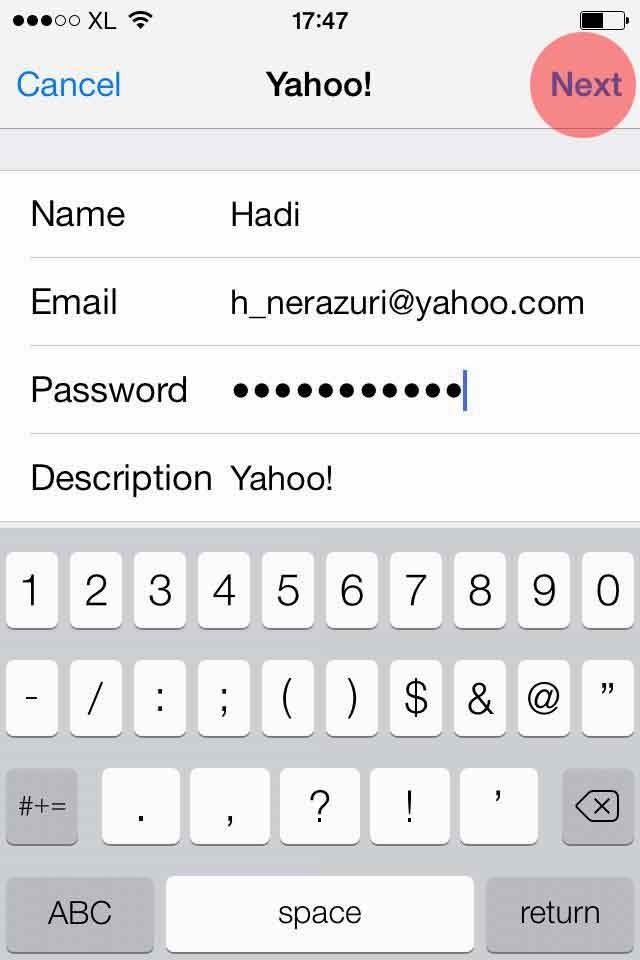 Information and Technology Blog's Setting Yahoo Mail on IOS 7.0.4