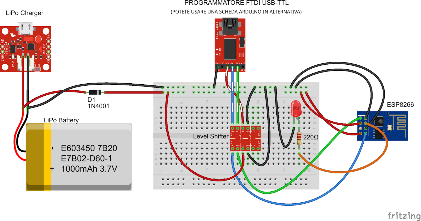 scaricare arduino controllo batteria
