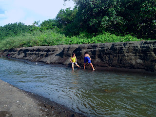 Kids Playing In The River Beach