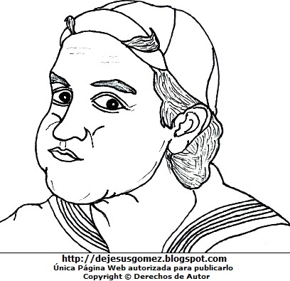 Kiko o Quico Imagen de la cara de Kiko o Quico para colorear, pintar o imprimir. Dibujo de Quico de Jesus Gómez