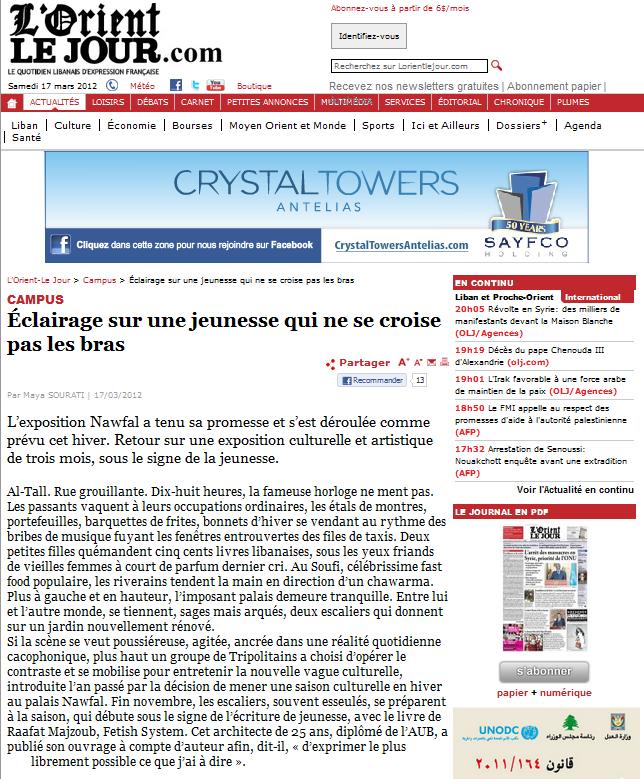 NourSpot: Featured in L'Orient Le Jour