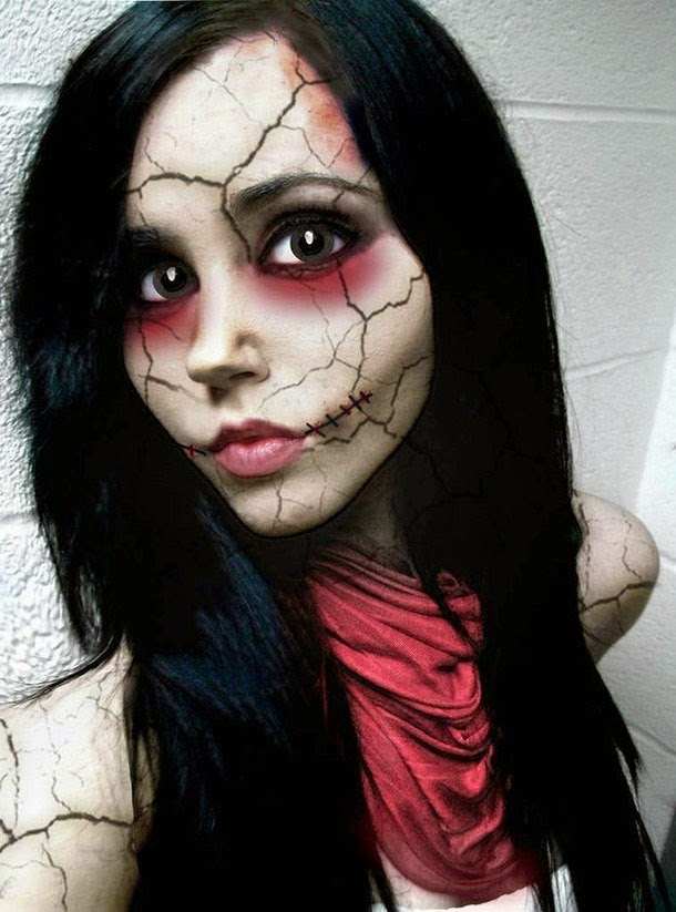 Halloween Beautiful Face Makeup of Girl