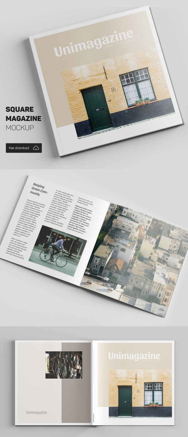 Download Free Square Magazine Mockup Freebies Psd PSD Mockup Templates