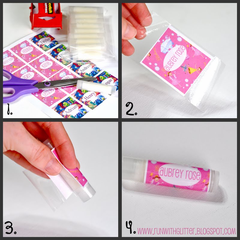 Running With Glitter Chapstick Tutorial, Templet & Free Pinkalicious Label