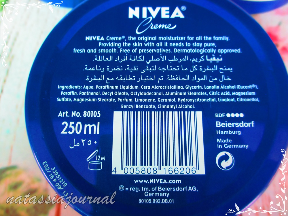 Natassia Journal Nivea Creme made in Germany (dupe Creme de la Mer?)