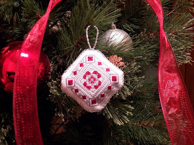 Scarlet and Gray Christmas Ornament, hanging on my Christmas tree!