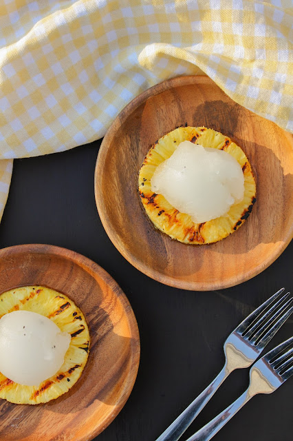 Grilled Pineapple with Vanilla Sorbet | The Chef Next Door #SundaySupper