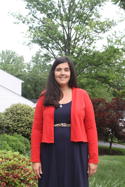 Cropped orange wool jersey jacket made from the Helen's Closet Blackwood Cardigan pattern.