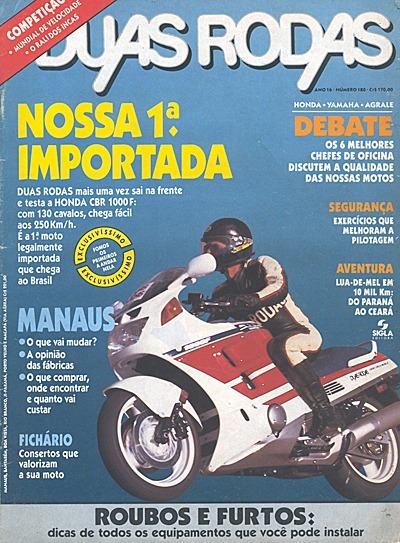 Capa Revista Duas Rodas anos 1980 - CBR1000F