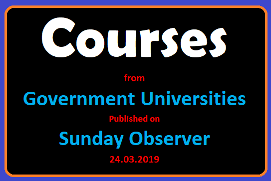 Courses on Sunday Observer (24.03.2019)