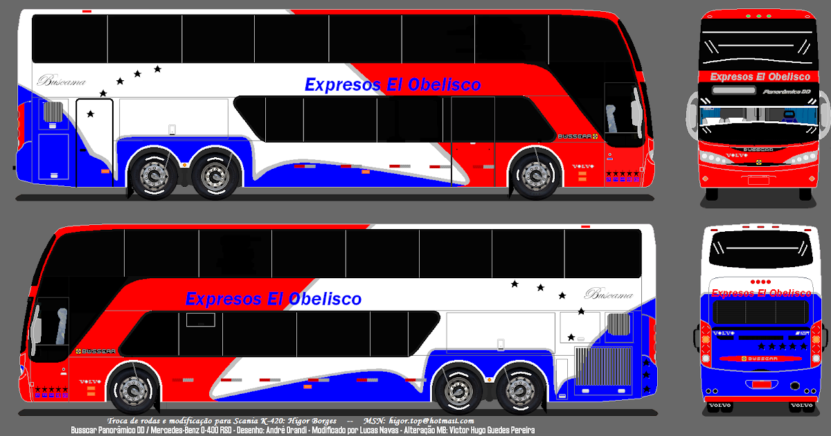 Diseños Autobuses VNZLA: Busscar Panoramico DD Volvo B12r (Diseño