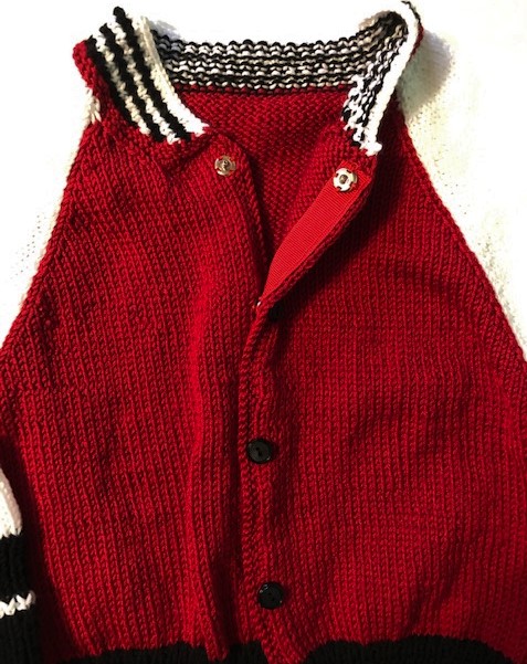 Gigi's Crafts: Sweater styled like a Baseball Jacket