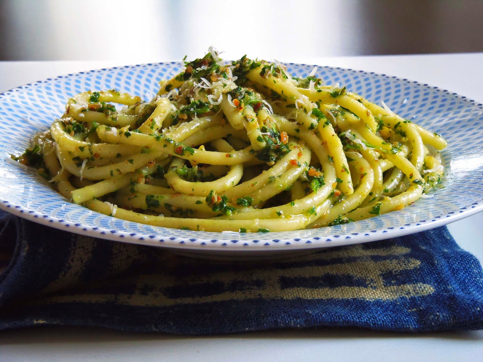 Simply Romanesco Spaghetti with Parsley Pesto