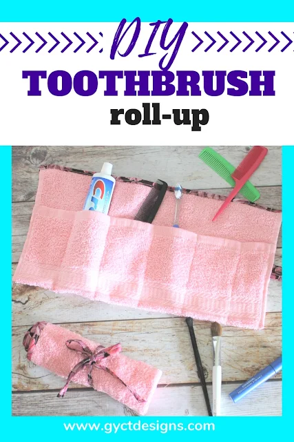 Make your own traveling toothbrush holder with this DIY toothbrush roll tutorial.  Makes a great make-up roll as well.