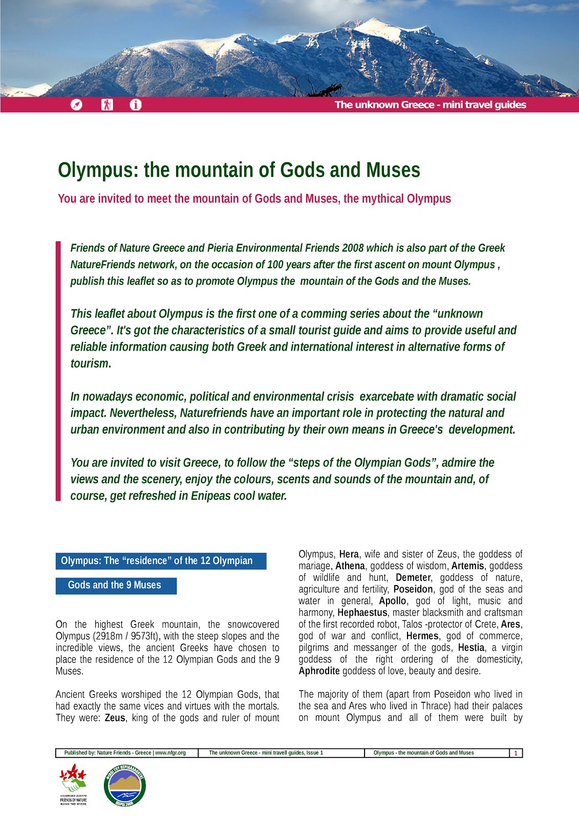 Olympus: the mountain of Gods and Muses