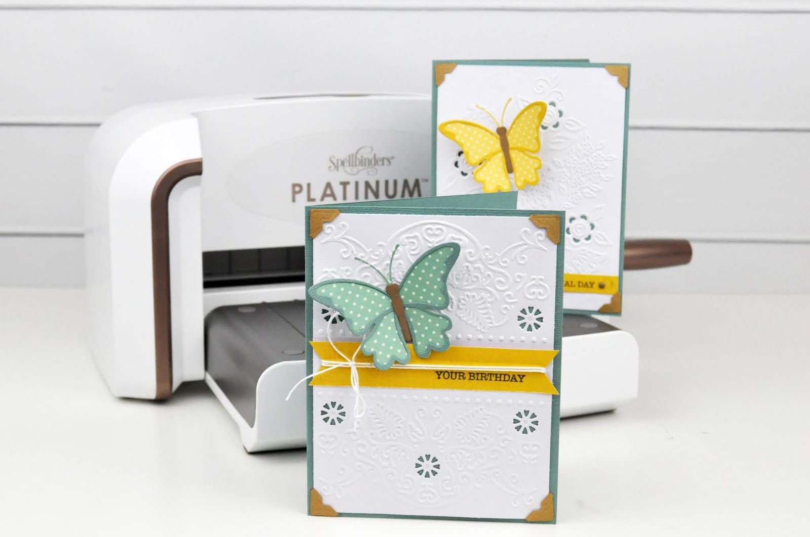 Spellbinders Embossed and Die Cut Butterfly Card Set Jen Gallacher