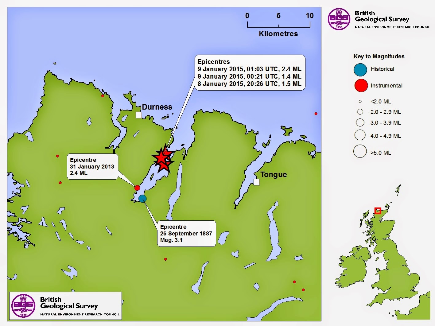 Sciency Thoughts Magnitude 2.1 Earthquake in Highland County, Scotland.