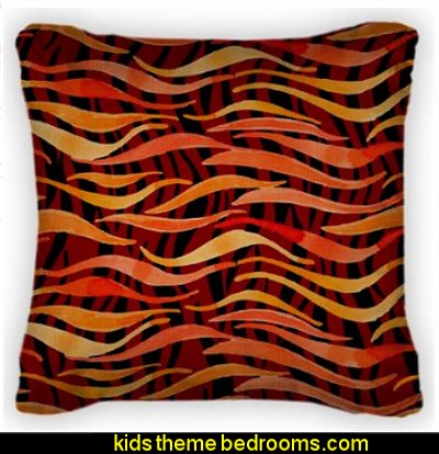 Fire Flame Watercolor Pattern- Throw Pillow With Removable Cover Fire Flame Watercolor Pattern- Throw Pillow With Removable Cover