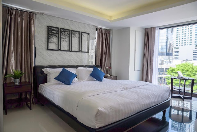 My bedroom at The Connex Hotel in Bangkok, Thailand