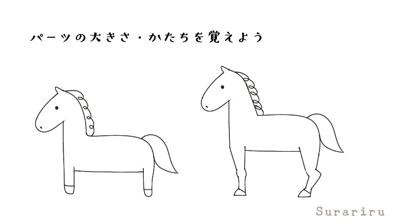 簡単にそれっぽく見える馬の描き方 動物イラスト ボールペンイラストと水彩 遠北ほのかのsurariru