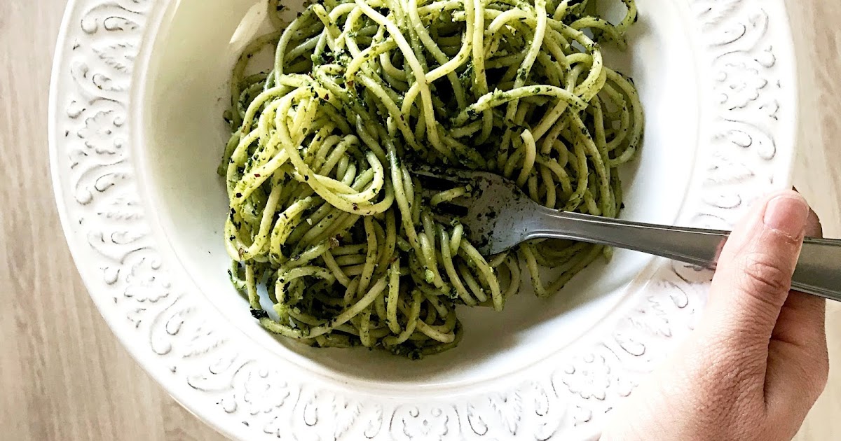 Pesto d'épinard, basilic, noisettes et cajou