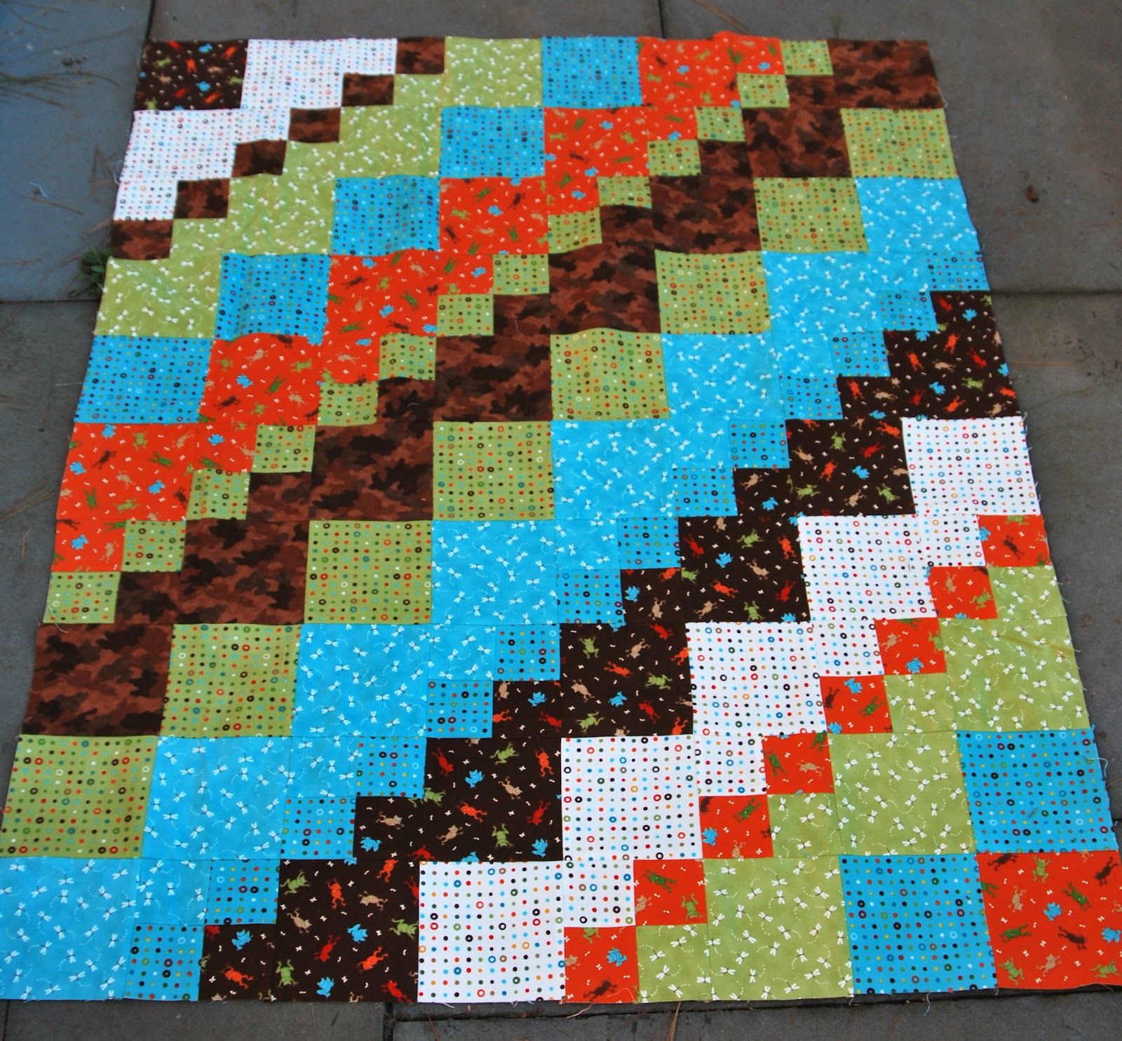 The Restitcherator: Flannel Meadow Friends Square Dance Baby Quilt