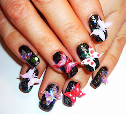 3d butterfly nail design