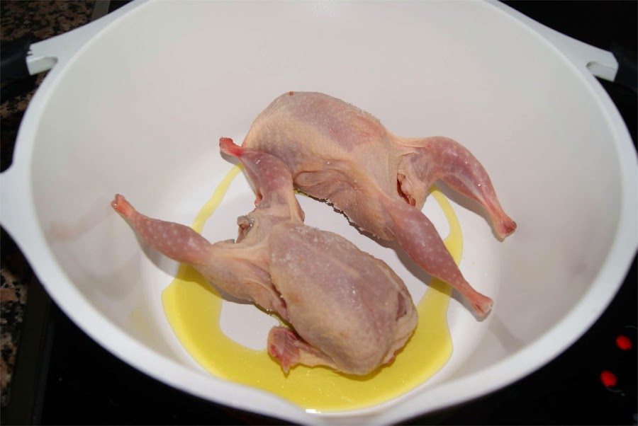 Codornices con nísperos paso 2