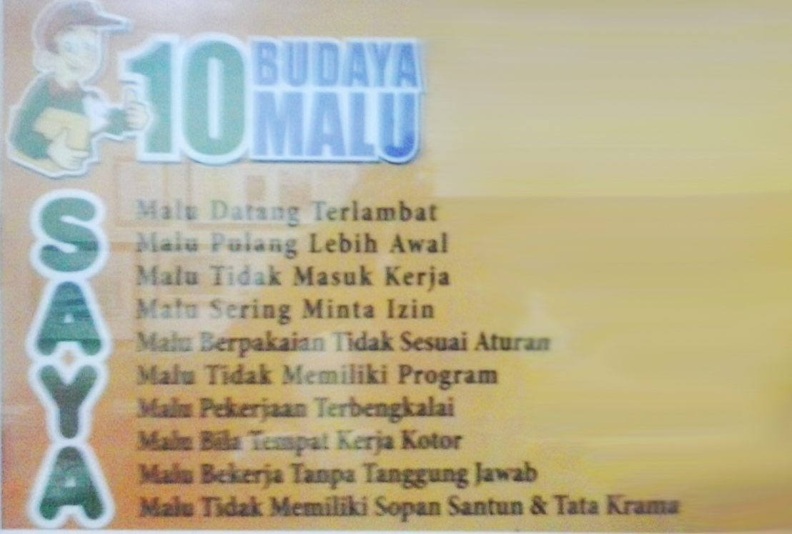 Darwinarya: 10+1 BUDAYA MALU