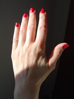 Review + Swatches--Sally Hansen Insta-Dri Nail Polishes Shades As Hot As the Summer Season! Insta-Dri #280 Rapid Red polish.jpeg