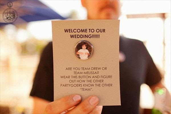 21 Insanely Fun Wedding Ideas - Pick a Side Buttons