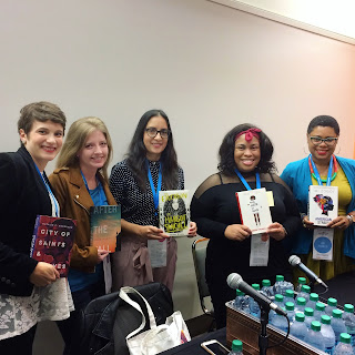 Kate and Lilliam (2nd and 3rd) at the North Texas Teen Book Fair with fellow debut authors Natalie C Anderson, Angie Thomas, and Ibi Zoboi Kate and Lilliam (2nd and 3rd) at the North Texas Teen Book Fair with fellow debut authors Natalie C Anderson, Angie Thomas, and Ibi Zoboi