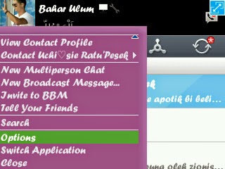 Options trik rahasia Blackberry Messenger (bbm)