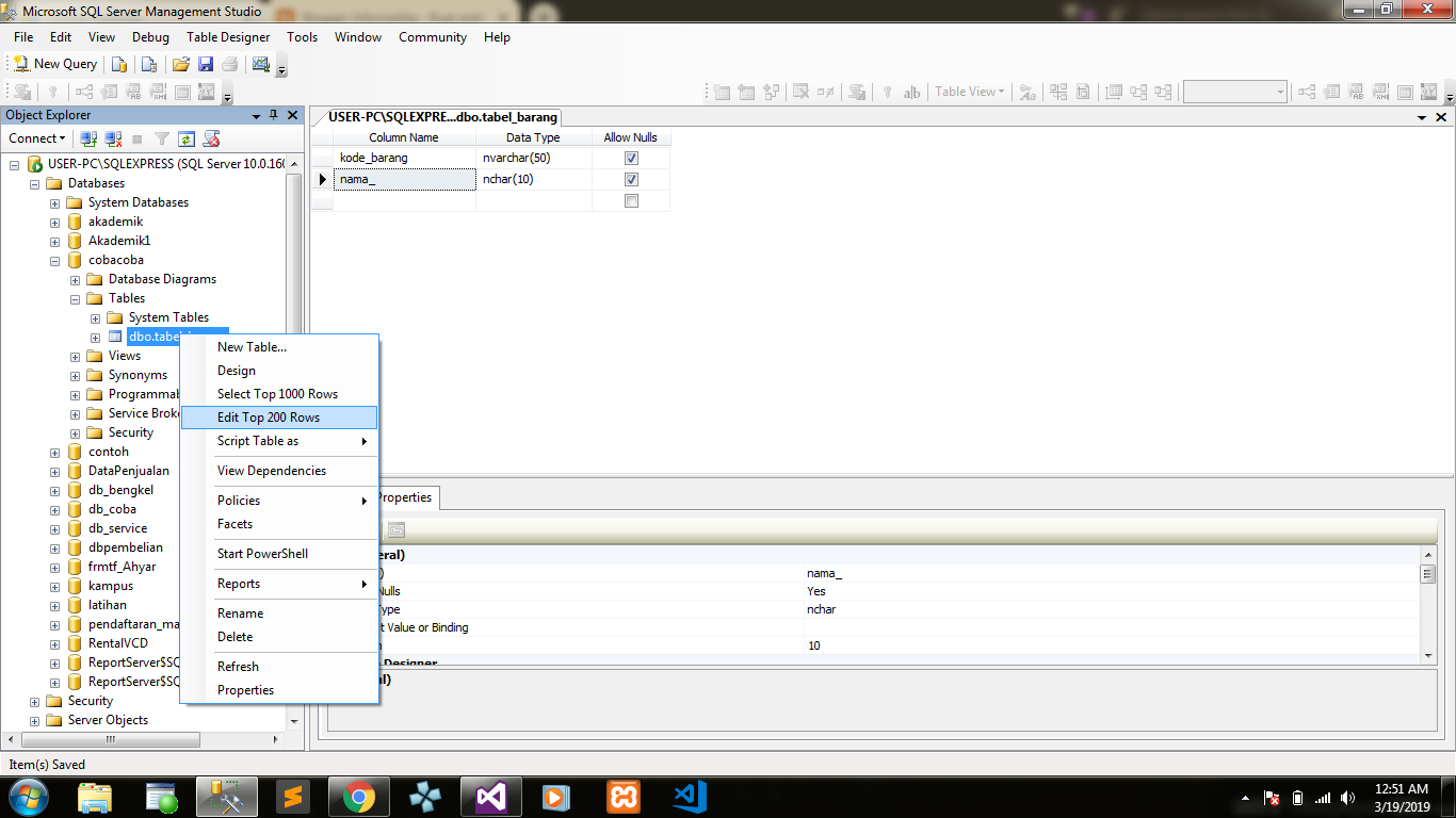 Row security. Sql server management studio тип данных в таблице. table designer в sql server management studio.. nchar тип данных sql. edit top 200 rows sql server не работает.